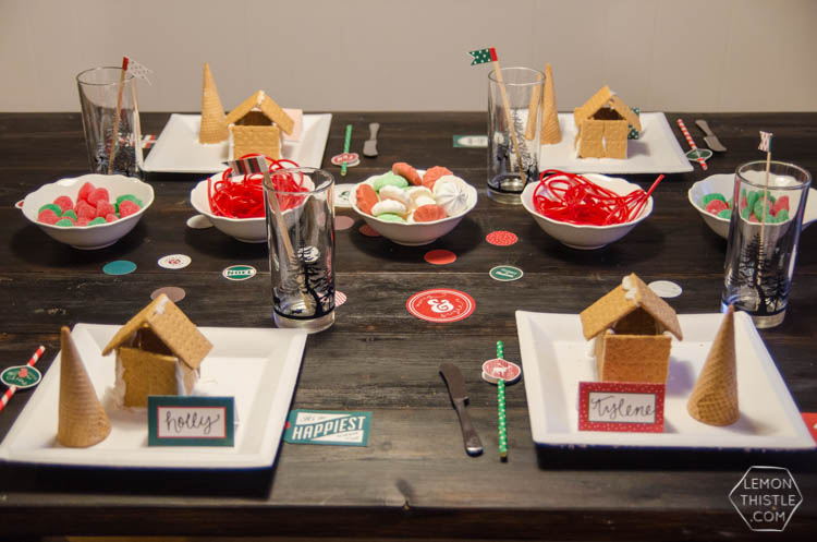 A simple gingerbread decorating party... I love this! The decorations are so classic but easy to accomplish