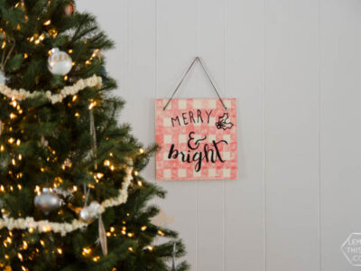 DIY Buffalo Check Plywood Holiday Sign