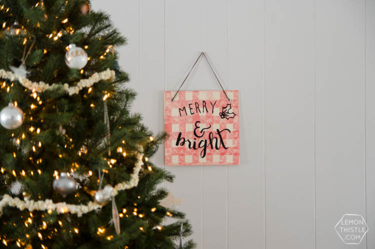 DIY Buffalo Check Plywood Holiday Sign