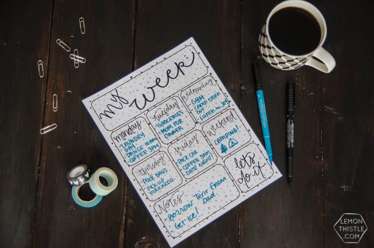 Free Printable 'My Week' Planner