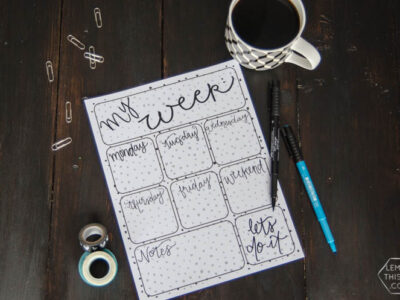 Free Printable 'My Week' Planner