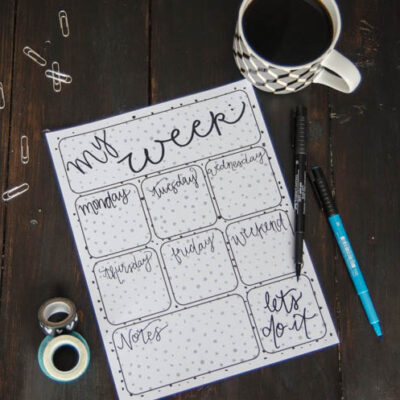 Free Printable 'My Week' Planner