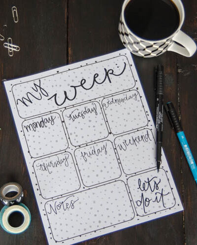 Free Printable 'My Week' Planner