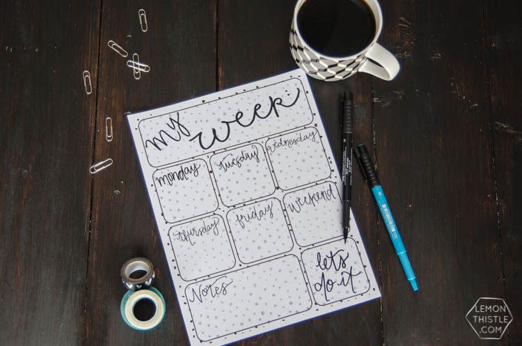Free Printable 'My Week' Planner