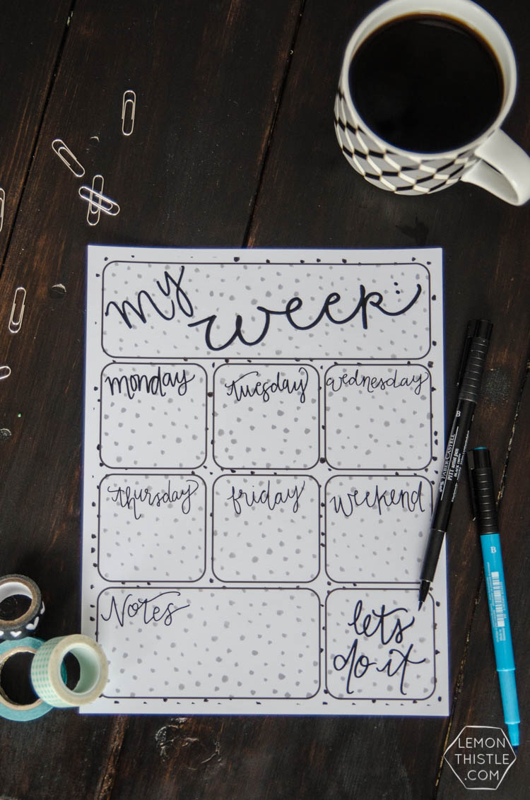 Free Printable 'My Week' Planner