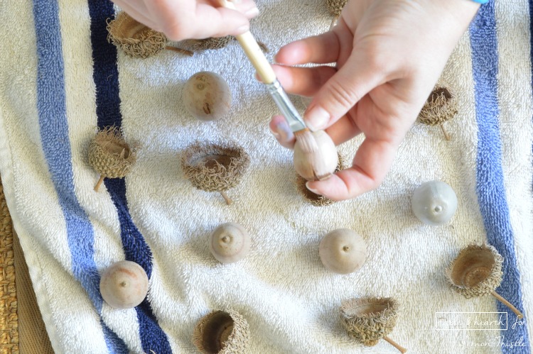 DIY Acorn Shadowbox- gorgeous natural decor!