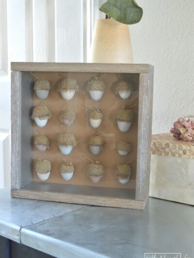 DIY Acorn Shadowbox- gorgeous natural decor!