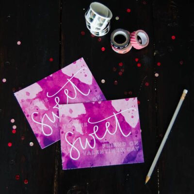 Hand Lettered Watercolor Valentine's Day Postcard- To One Sweet Friend