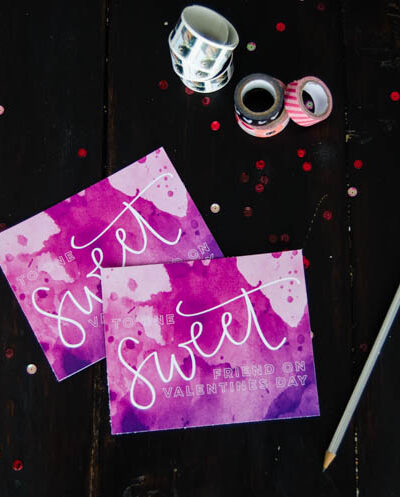 Hand Lettered Watercolor Valentine's Day Postcard- To One Sweet Friend