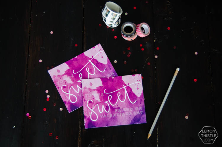 Hand Lettered Watercolor Valentine's Day Postcard- To One Sweet Friend