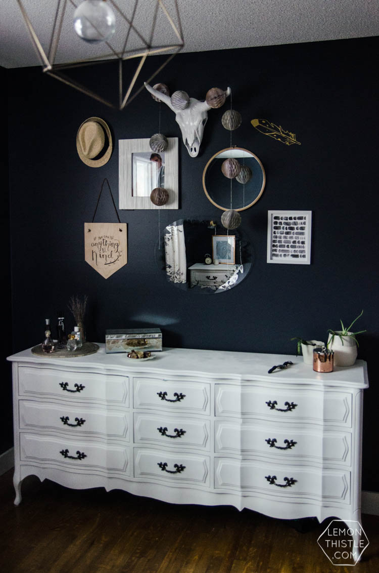 Moody Boho Bedroom Update (and chalk spraypainted dressers!)