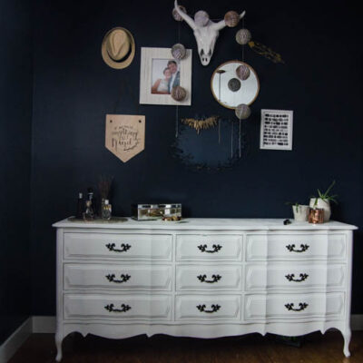 Moody Boho Bedroom Update (and chalk spraypainted dressers!)