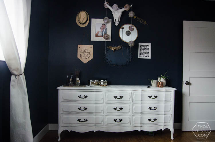 Moody Boho Bedroom Update (and chalk spraypainted dressers!)