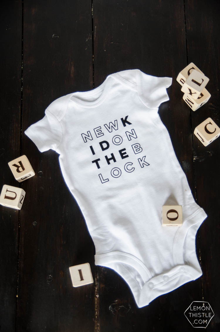 DIY New Kid on the Block Onesie with free printable design