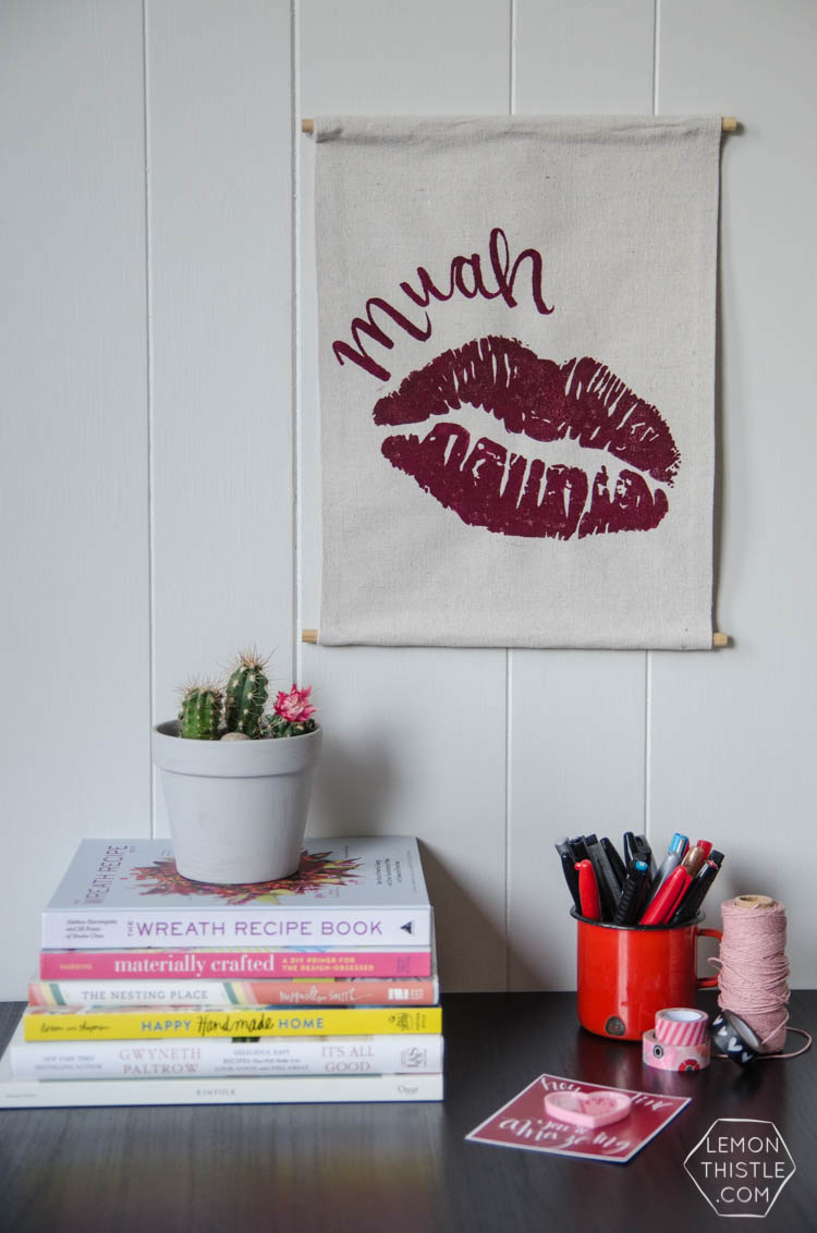 Muah! Cheeky DIY Valentine's Day Wall Hanging
