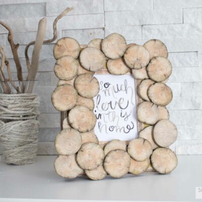 DIY Upcycled Wood Round Photo Frame