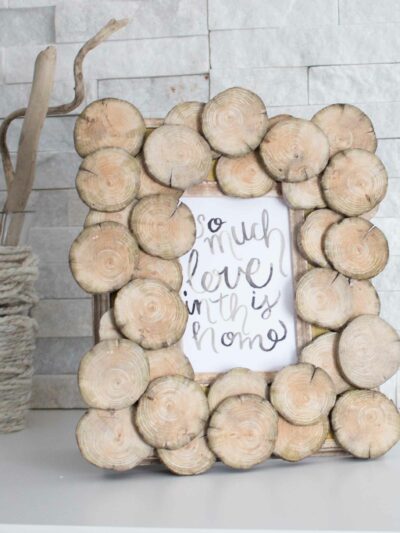 DIY Upcycled Wood Round Photo Frame