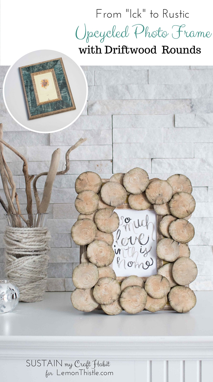DIY Upcycled Wood Round Photo Frame