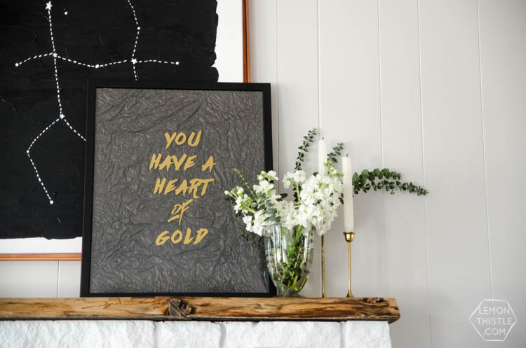 You have a heart of gold- DIY textured wall art