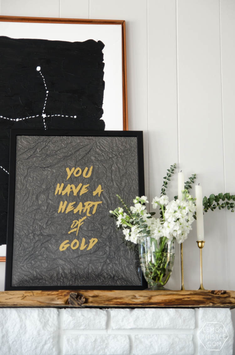 You have a heart of gold- DIY textured wall art