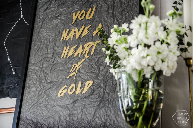 You have a heart of gold- DIY textured wall art