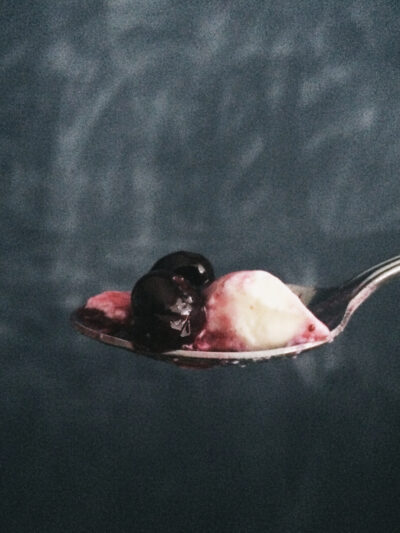 Vanilla Panna Cotta with Blueberry Sauce