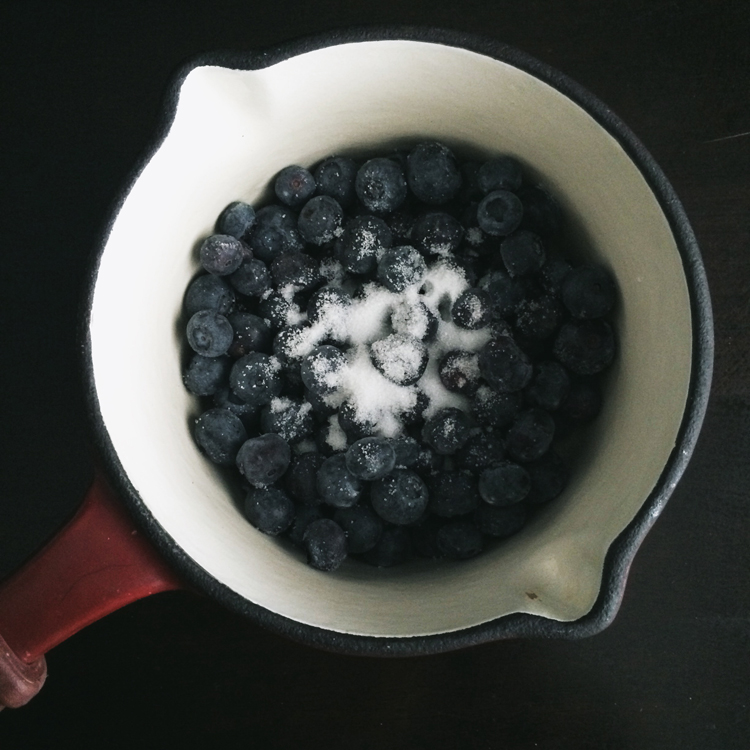 Vanilla Panna Cotta with Blueberry Sauce