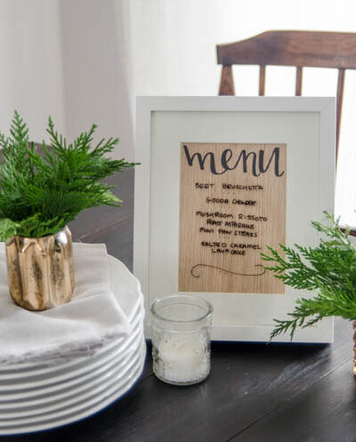 DIY Wood Veneer Erasable Menu Board