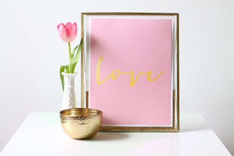 Gilded Love Free Printable- perfect for valentines day