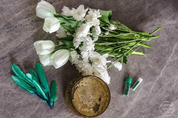 DIY Saint Patrick's Day Floral Centrepiece- using grocery store flowers!