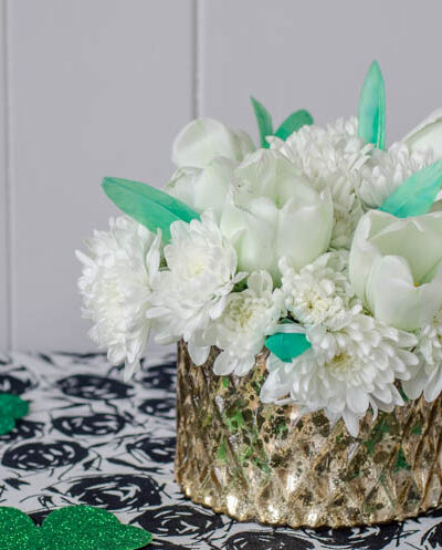 DIY Saint Patrick's Day Floral Centrepiece- using grocery store flowers!