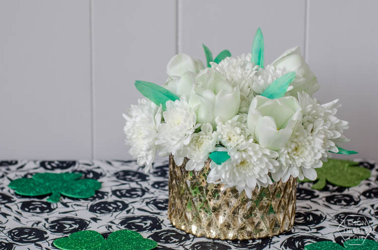 DIY Saint Patrick's Day Floral Centrepiece- using grocery store flowers!