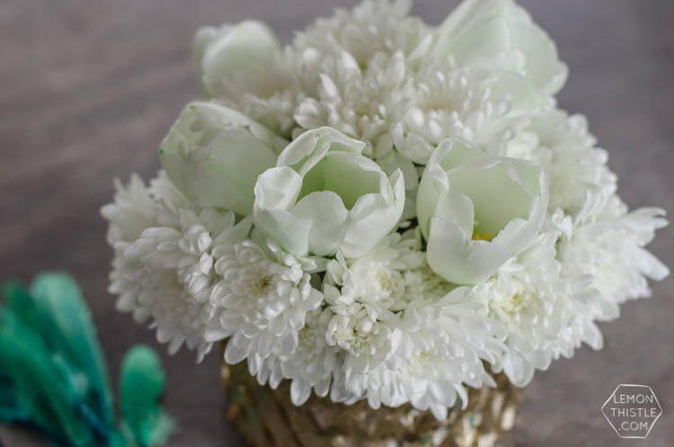 DIY Saint Patrick's Day Floral Centrepiece- using grocery store flowers!
