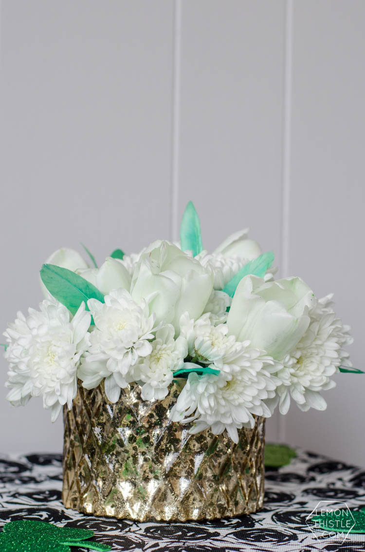 DIY Saint Patrick's Day Floral Centrepiece- using grocery store flowers!