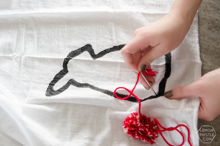 DIY Bunny Tail Tea Towel... isn't this adorable?! I love the pom pom