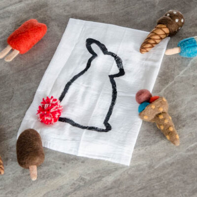 DIY Bunny Tail Tea Towel... isn't this adorable?! I love the pom pom