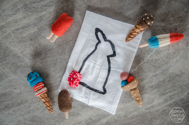 DIY Bunny Tail Tea Towel... isn't this adorable?! I love the pom pom