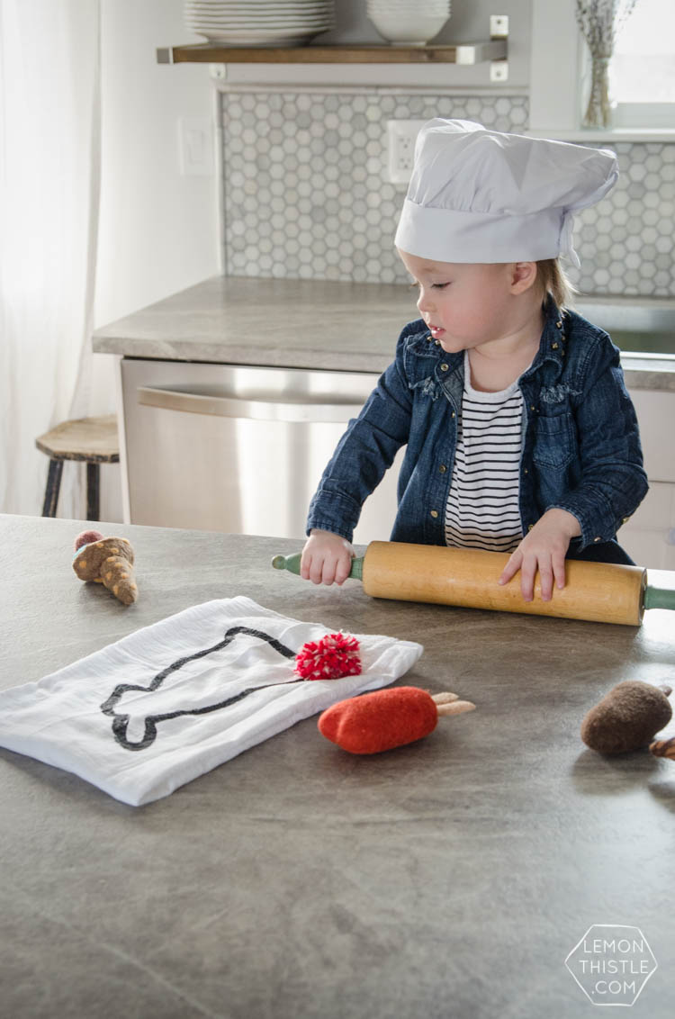 DIY Bunny Tail Tea Towel... isn't this adorable?! I love the pom pom