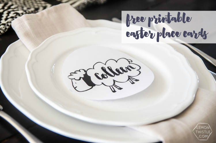 A Last Minute (seriously!) Tablescape- perfect for Easter. Complete with cheater forced flowers and free printable placecards!
