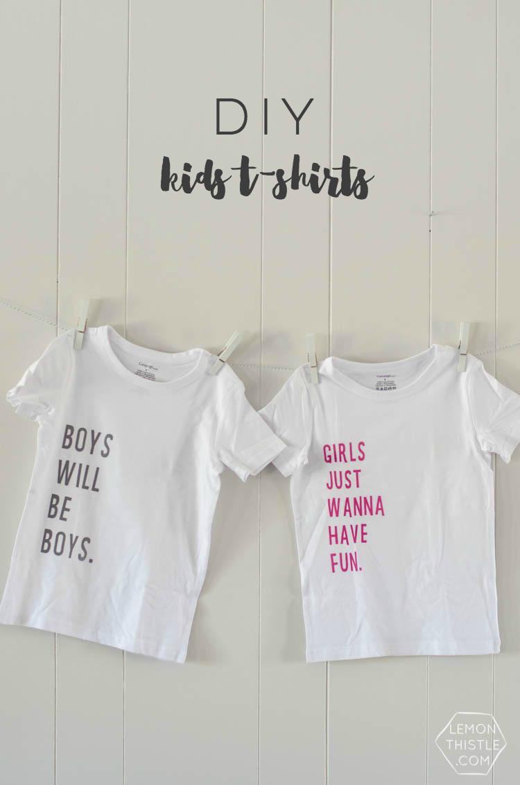 Such fun t-shirts for siblings! And I love that it uses the fuzzy iron on letters- so much better for kids.