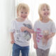 Such fun t-shirts for siblings! And I love that it uses the fuzzy iron on letters- so much better for kids.
