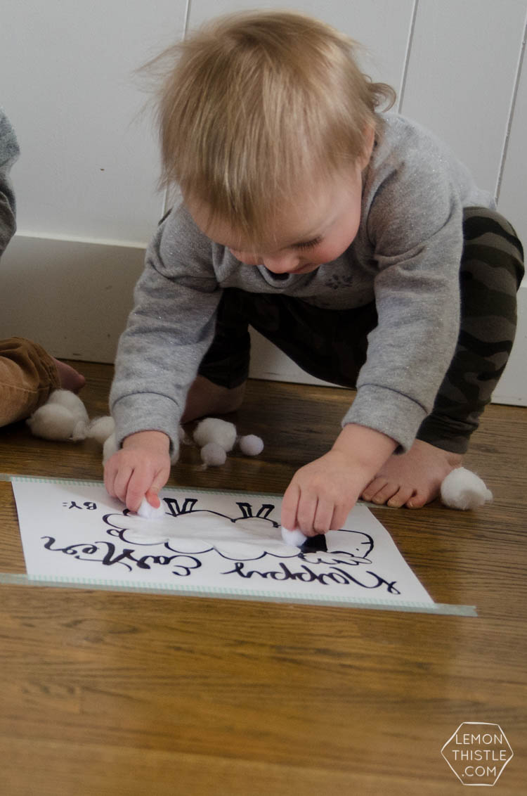 Free Printable Easter Lamb Activity Sheet and Tips for Crafting with Toddlers... stress free! I so need those tips!