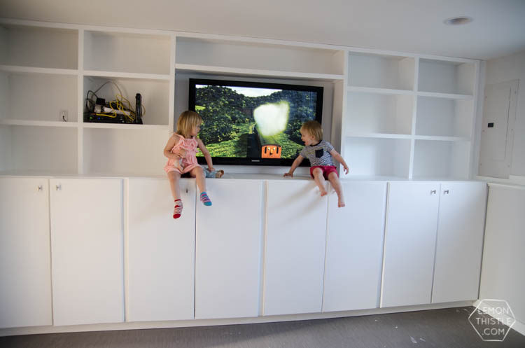 Diy Custom Built In Shelving Unit Our, How To Make Built In Cabinets And Shelves