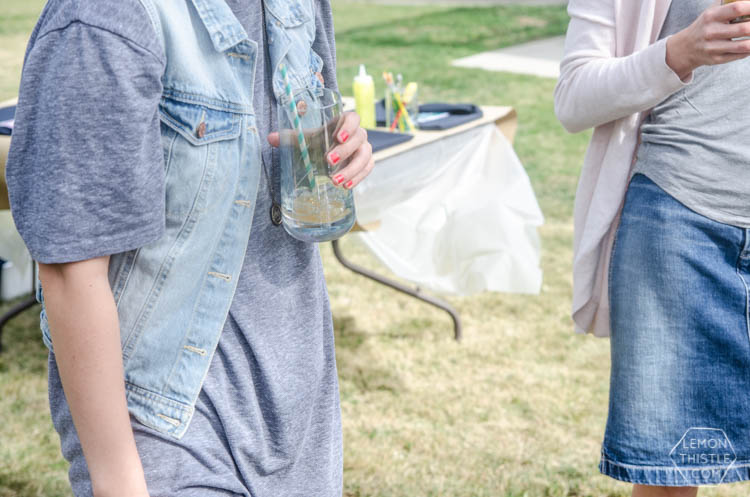 Such cute snacks for a craft party- I love the iced coffee station!