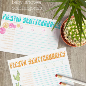 fiesta scatterfories for a baby shower- how fun is this!?
