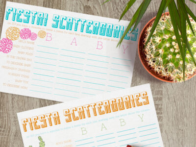 fiesta scatterfories for a baby shower- how fun is this!?