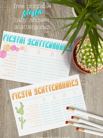 fiesta scatterfories for a baby shower- how fun is this!?