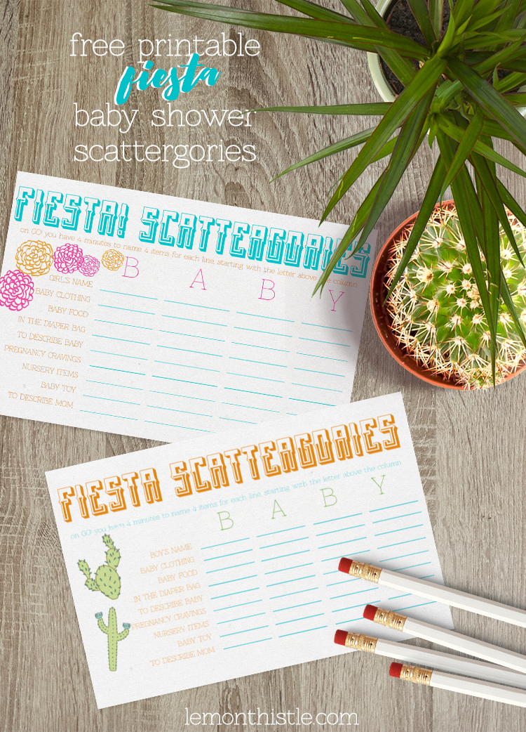 fiesta scatterfories for a baby shower- how fun is this!?