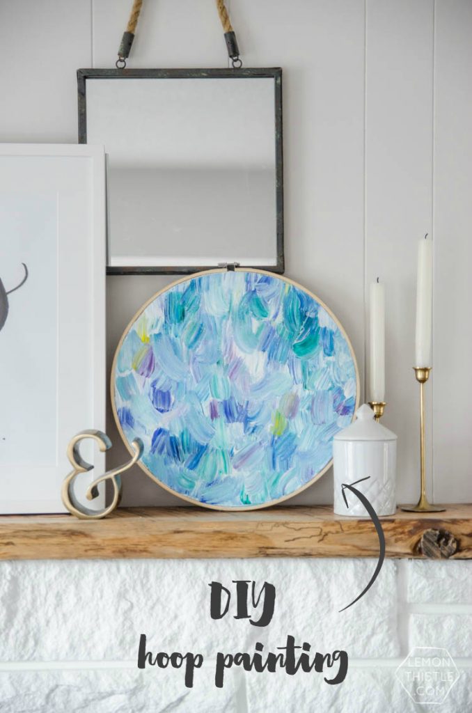 DIY Embroidery Hoop Painting Lemon Thistle