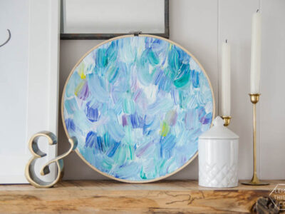 DIY Brush Strokes Art in Embroidery Hoop (a how-to tutorial)